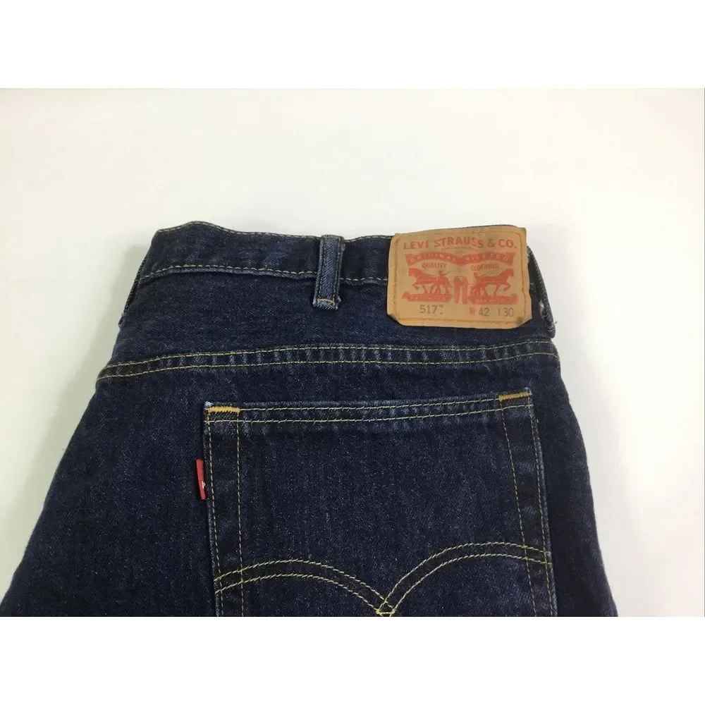 Levi 517 Jeans Mens Size 42x30 boot cut Blue denim Western Jeans Zip Fly‎